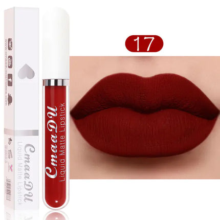 18-Color Velvet Matte Lip Gloss – Long-Lasting Liquid Lipstick