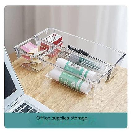 Clear Plastic Drawer Organizer Set – Multi-Size Storage Bins for Makeup