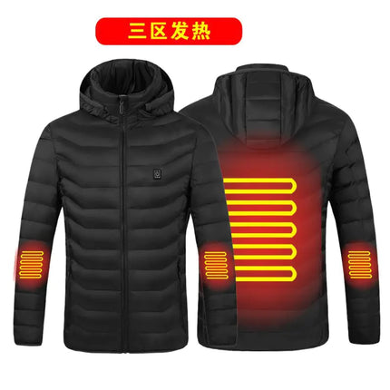 Smart Heated Cotton Jacket – USB Rechargeable Winter Coat for Men & Women