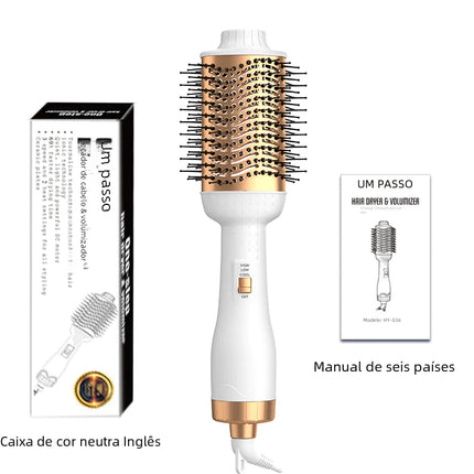 Black Gold Ionic Hair Dryer Brush – Volumizer, Styler & Detangler