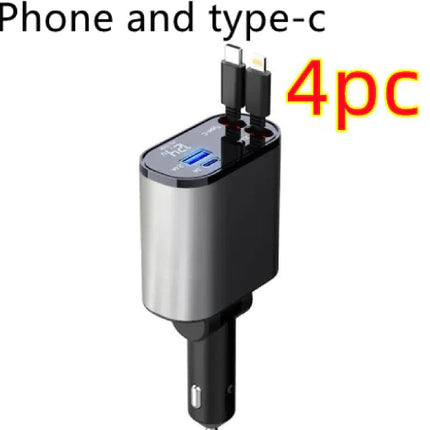 High-Powered 100W Car Charger with USB-C & USB-A Ports – Fast Charging for Phones & Tablets