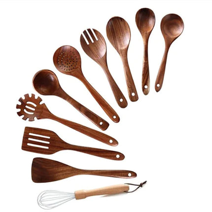 Culinary Essentials Wooden Spatulas – Premium Acacia Wood Kitchen Tools Set