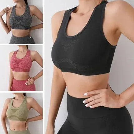High Impact Seamless Sports Bra – Quick-Dry Yoga Top Vest for Women
