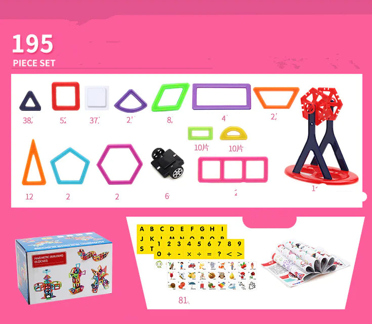 Magnetic Building Blocks Set – Educational STEM Toy for Early Learning (40–234 pcs) | free worldwide shipping.