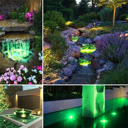 RGB Submersible Solar Garden Spotlights – Waterproof Pathway & Pond Lighting