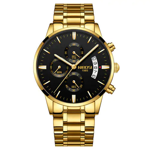 Men’s Luxurious Gold Wrist Watch – Elegant Quartz Timepiece