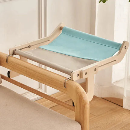 Balcony window glass wooden cat bed with sunbathing perch for indoor cats