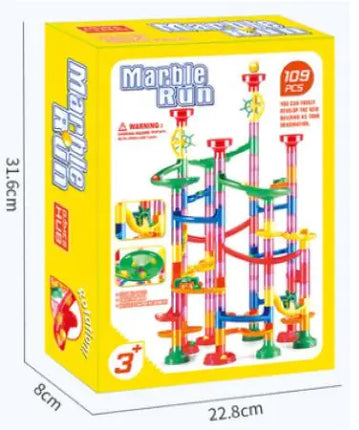 Marble Run Race Track Building Blocks Set – DIY 3D Maze Toy