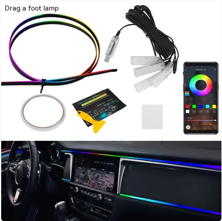 Car LED Ambient Light Bar – Interior Mood Lighting Kit | 30% Off + Free Worldwide Shipping