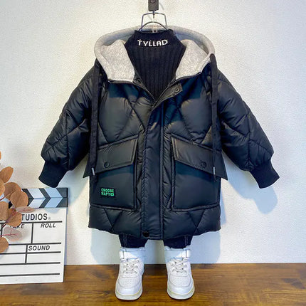 Children Winter Down Jacket – Thick & Stylish Hooded Coat for Kids