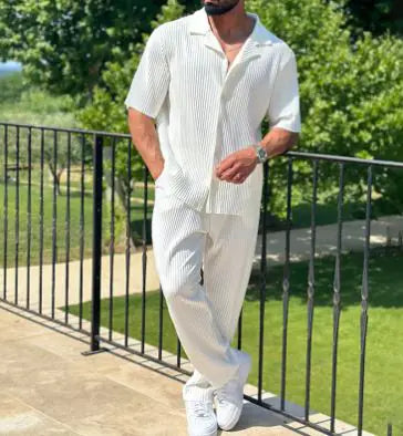 Men’s Fashion Sports  Set – Short Sleeve Top & Jogger Trousers