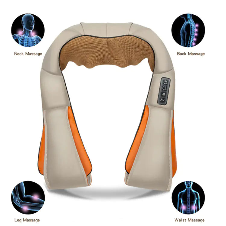 Multifunctional Electric Neck and Shoulder Massager – Infrared Heating with 8 Massage Nodes (Home & Car Use) Free Shipping
