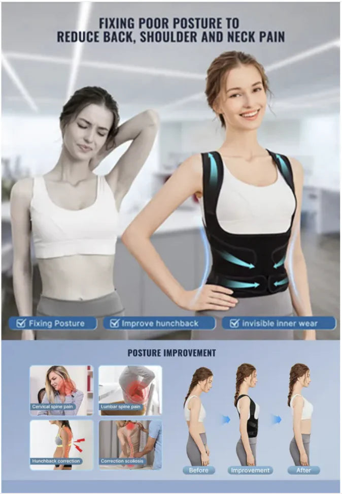 Posture Corrector Back Support Belt – Adjustable Orthotic Band for Spine Alignment & Pain Relief | Free Shipping