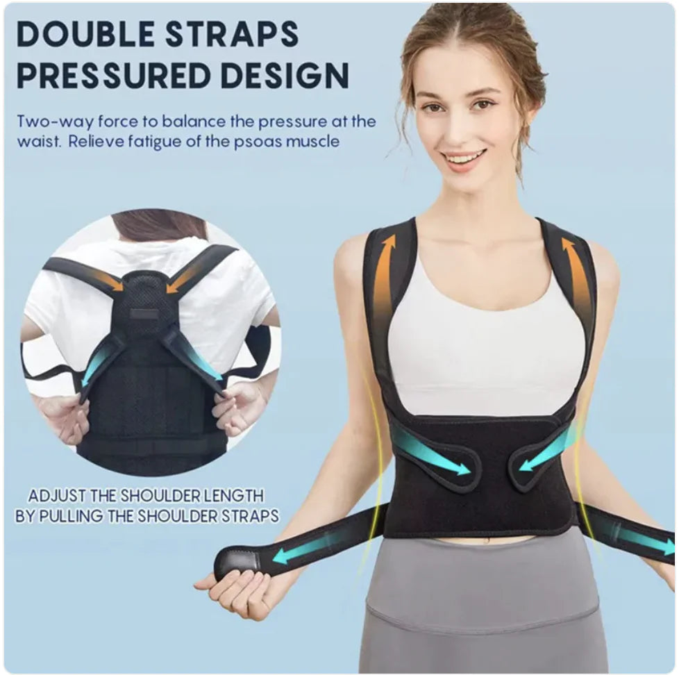 Posture Corrector Back Support Belt – Adjustable Orthotic Band for Spine Alignment & Pain Relief | Free Shipping