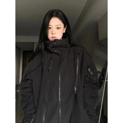 “Deeptown Harajuku black windbreaker oversized fit”

“Y2K black waterproof windbreaker jacket”

“Unisex Harajuku streetwear black jacket”

“Oversized urban windbreaker for fall weather”

“Black polyester windbreaker with Harajuku style”