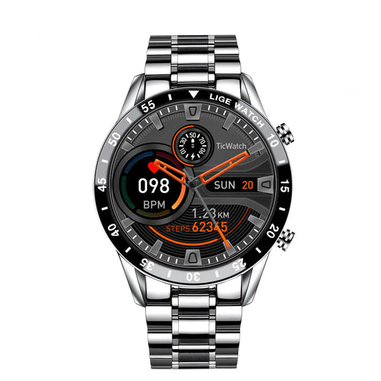 Smart Watch with Bluetooth Calling, Pedometer & Heart Rate Monitor – Waterproof Stainless Steel Design | Free Worldwide Shipping