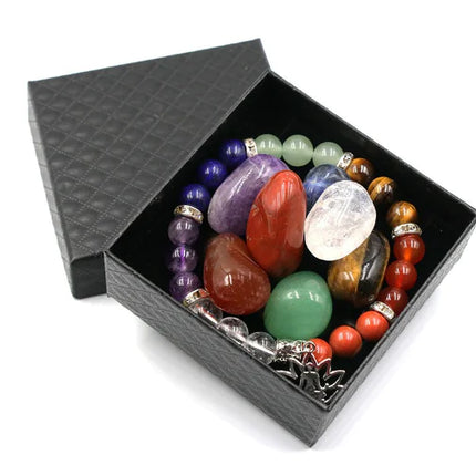 Amethyst Crystal Healing Gift Box – Natural Stone Energy Set for Meditation, Reiki & Décor