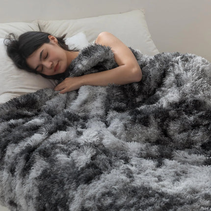 Sherpa blanket shown from different angles highlighting softness and quality