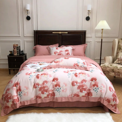 European-Style Cotton Bedding Set – Luxurious Floral Design