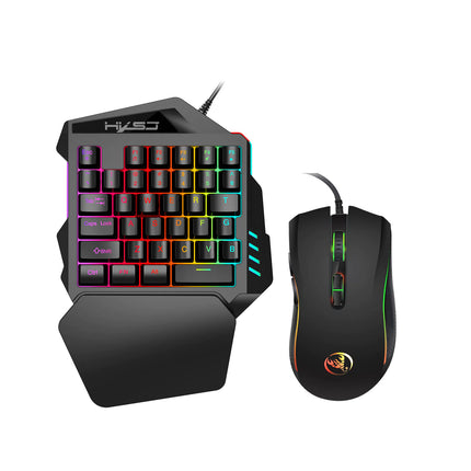 One-Handed Gaming Keyboard Set – RGB Backlit, Wired/Bluetooth Options, Ergonomic Design